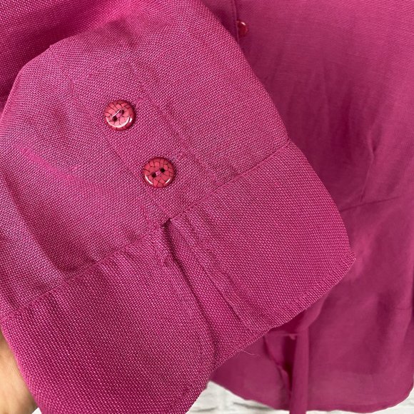 Nic & Zoe Fuschia Pink Linen Blouse - Picture 3 of 5